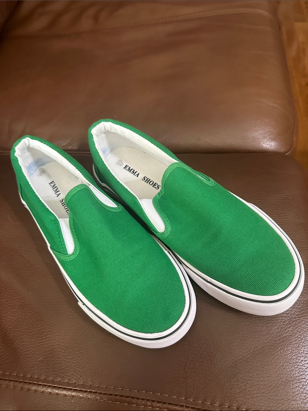 Women's Green Slip-On Canvas Sneakers